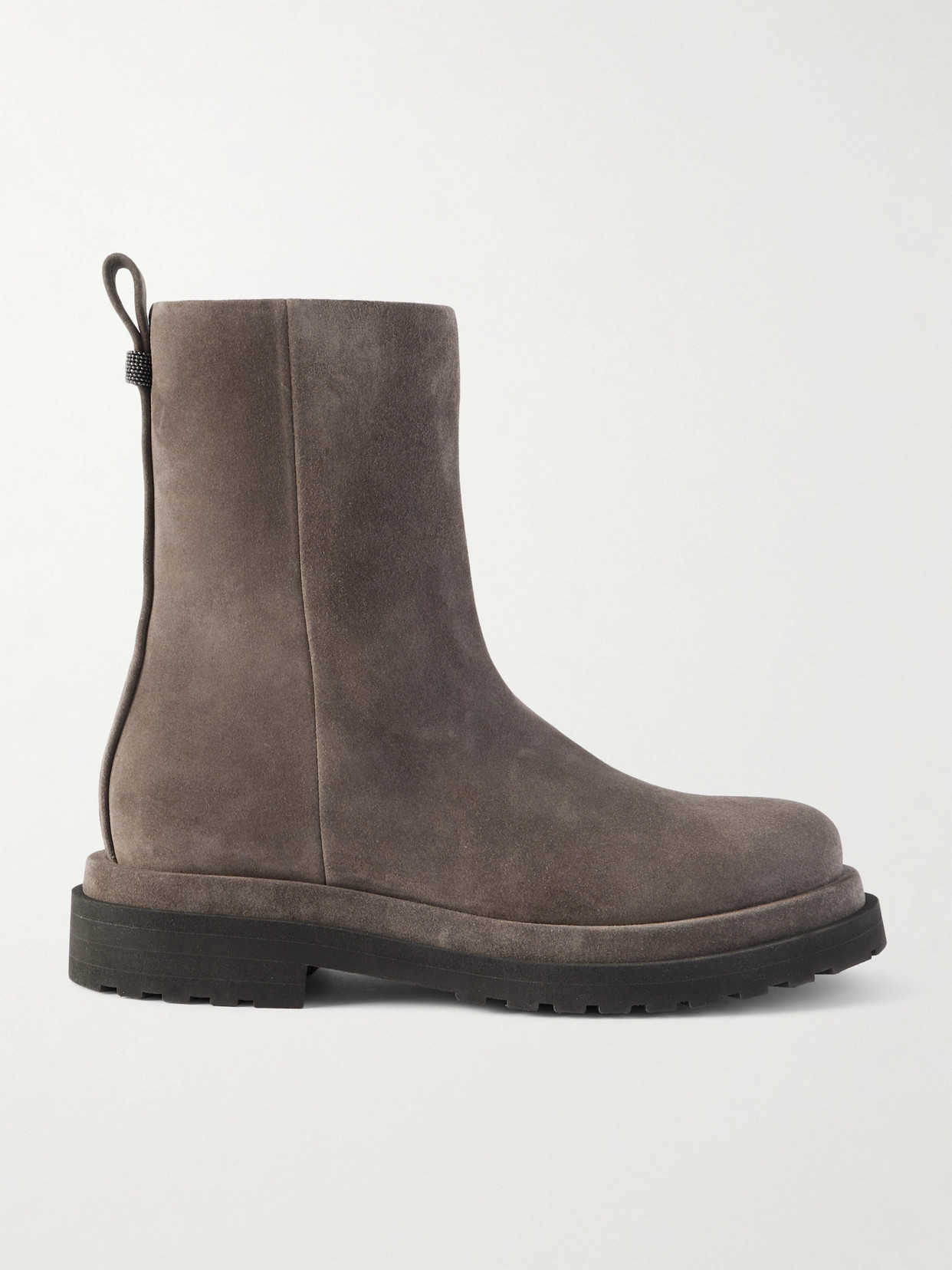 Brunello Cucinelli Bead-embellished Suede Ankle Boots