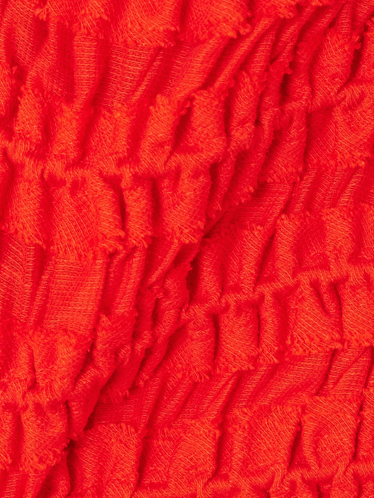 Cropped Ruffled Shirred Lyocell-Blend Top