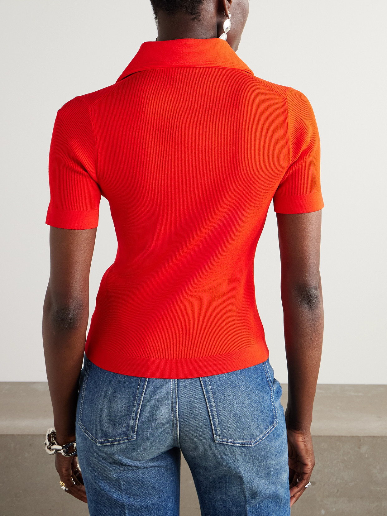 Maggie Ribbed-Knit Polo