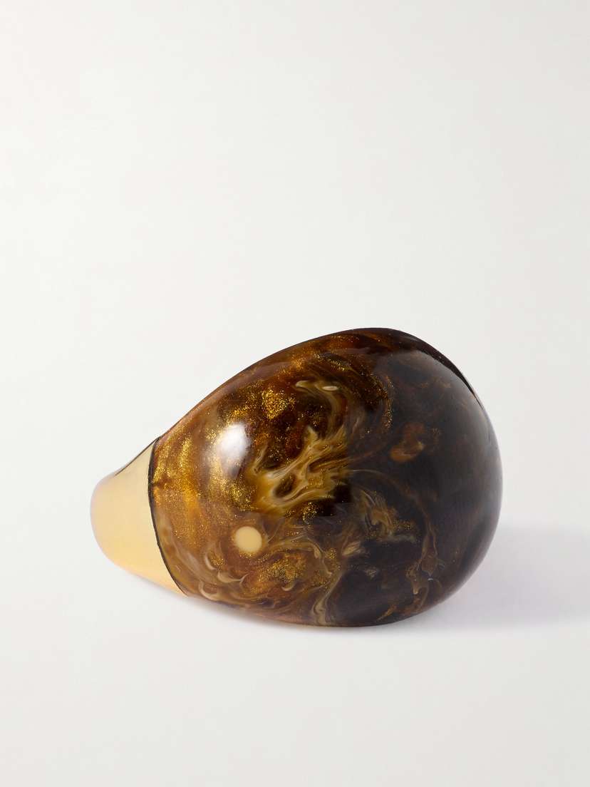 Dinosaur Designs Large Gold-tone Resin Ring