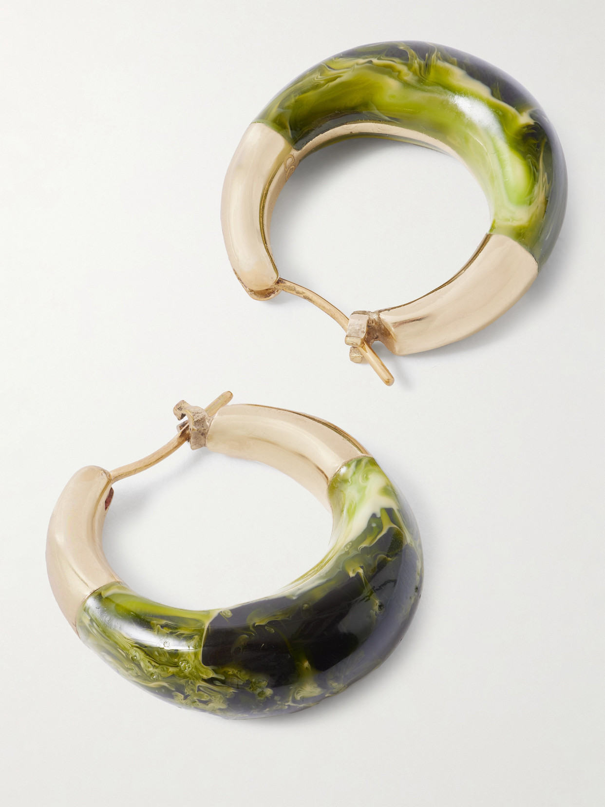 Dinosaur Designs Small Gold-tone And Resin Hoop Earrings