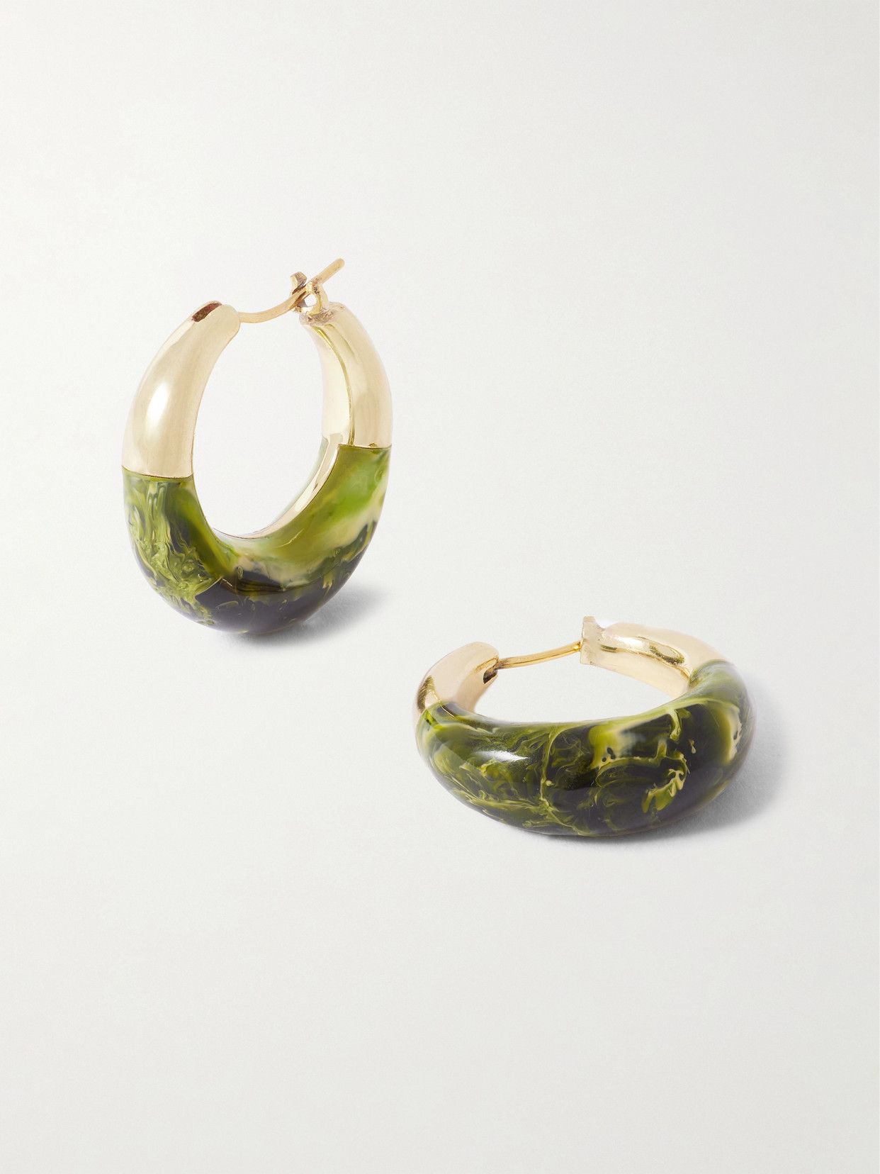 Dinosaur Designs Small Gold-tone And Resin Hoop Earrings