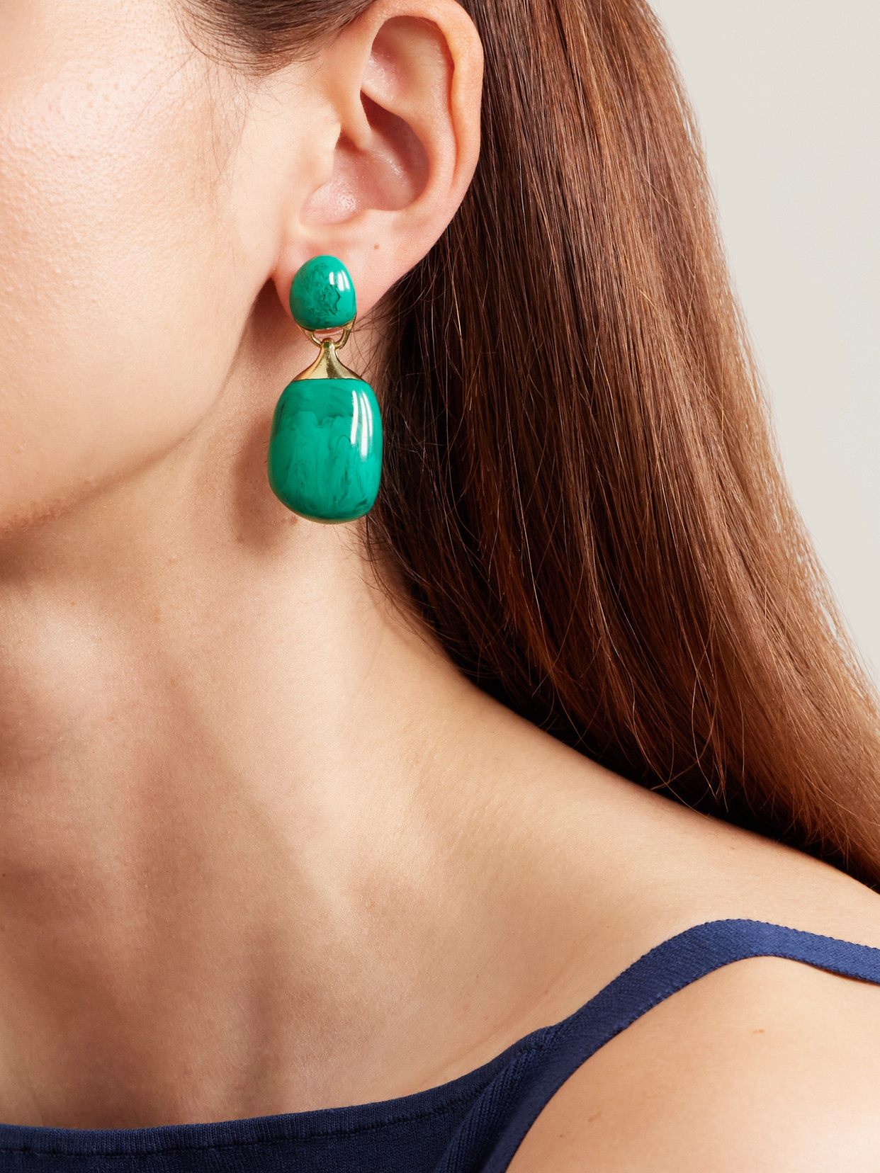 Dinosaur Designs River Rock Small Gold-plated And Resin Earrings