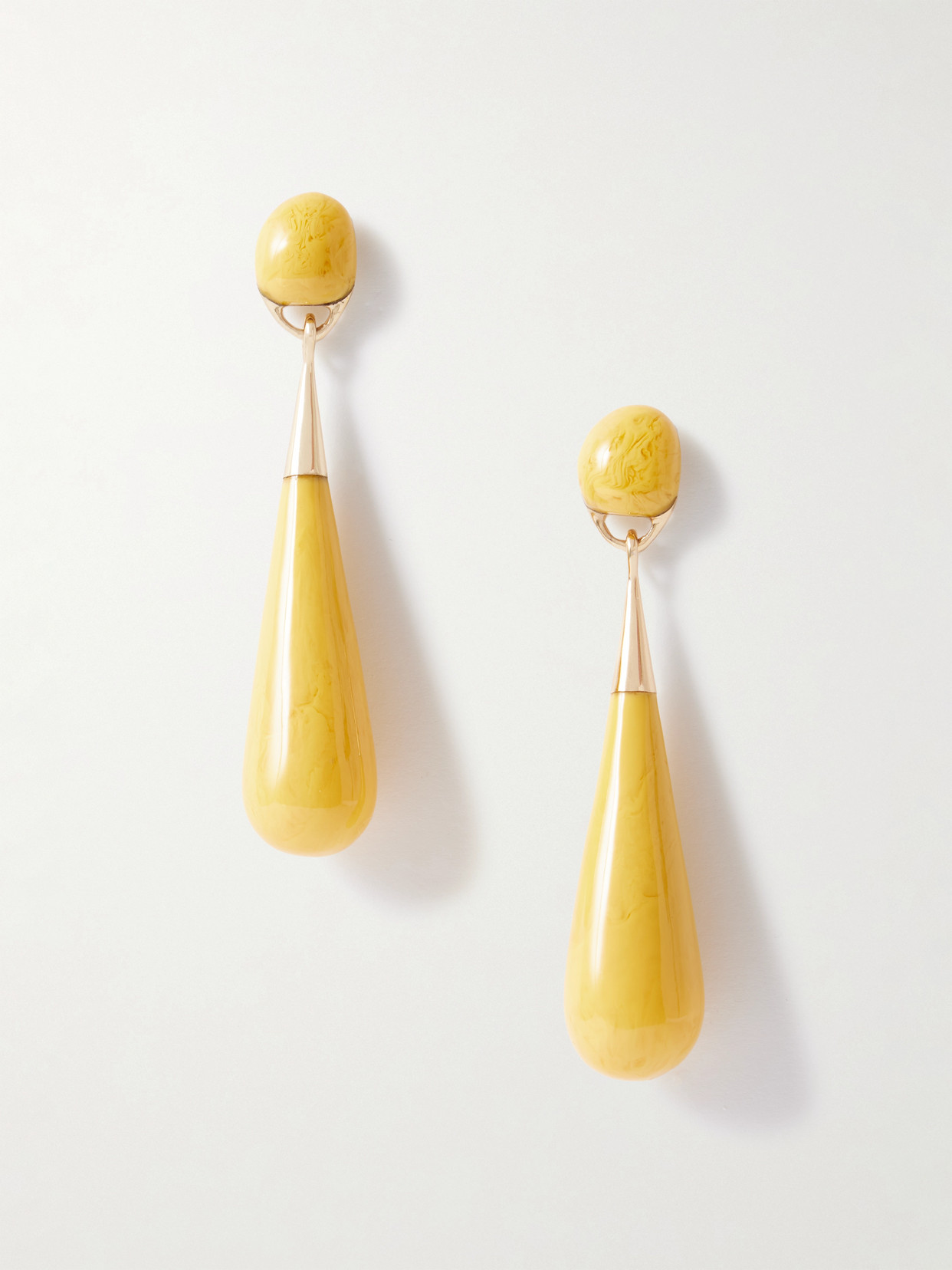 Dinosaur Designs Dew Drop Large Gold-tone Resin Earrings