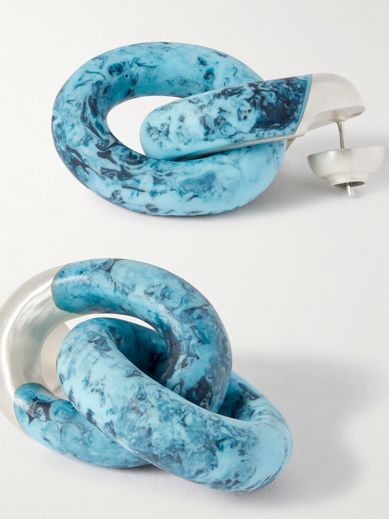 Dinosaur Designs Rock Small Silver-plated And Resin Earrings