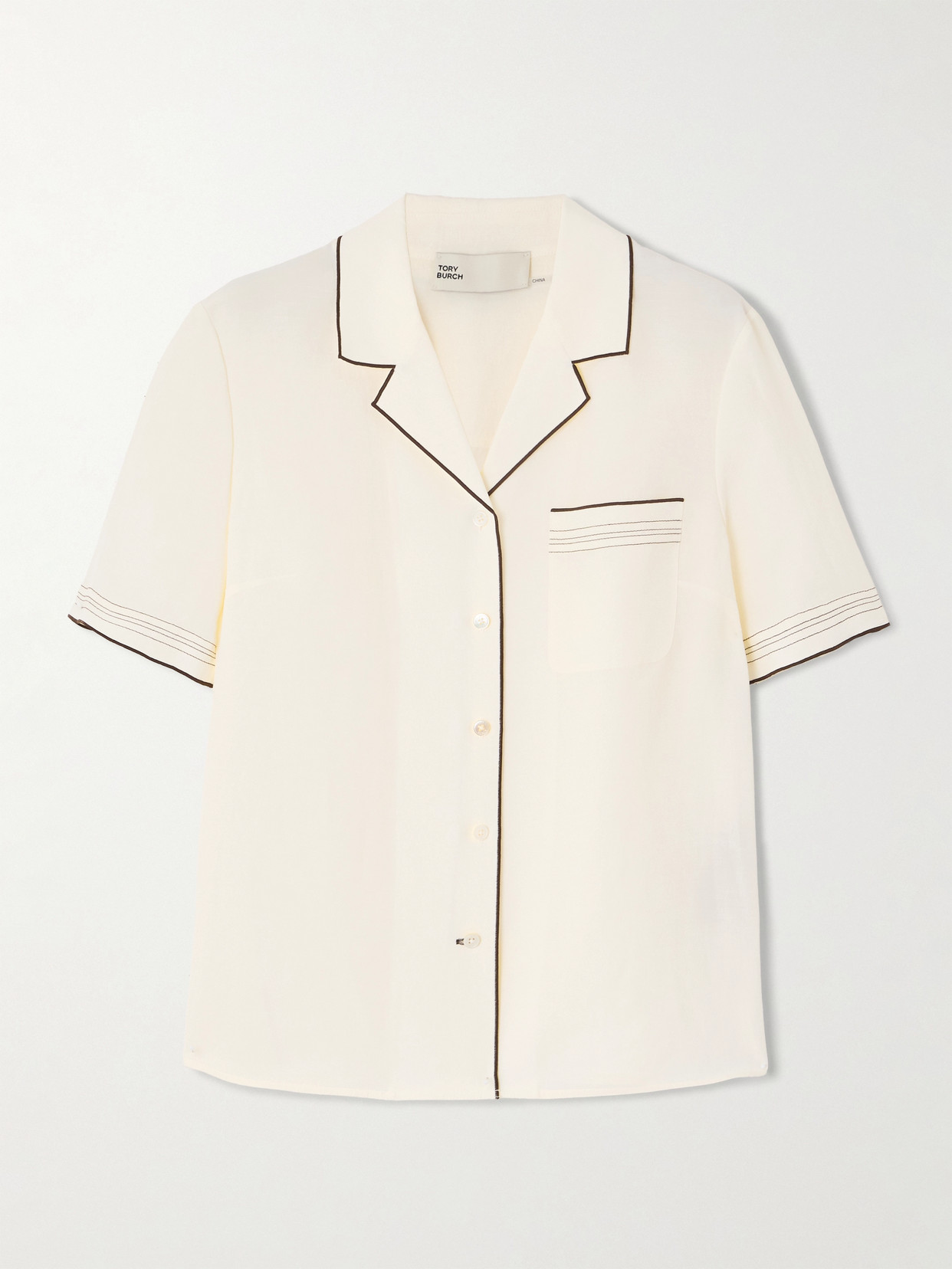 Tory Burch Piped Woven Shirt