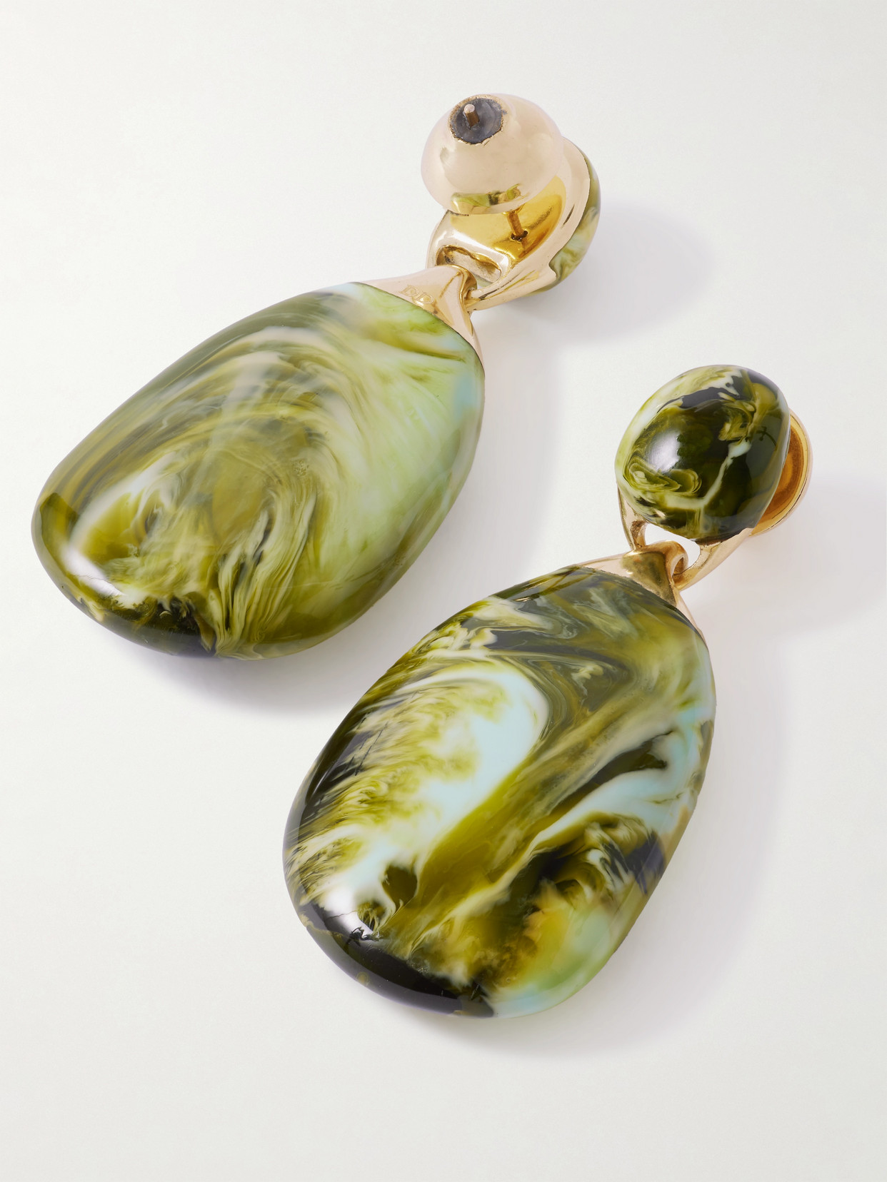 Dinosaur Designs River Rock Large Gold-tone Resin Earrings