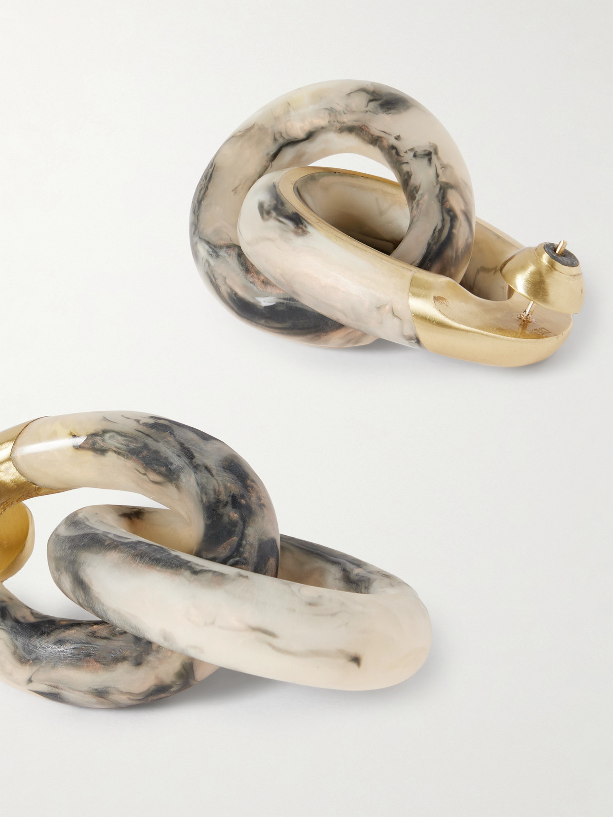 Dinosaur Designs Rock Large Gold-tone Resin Earrings