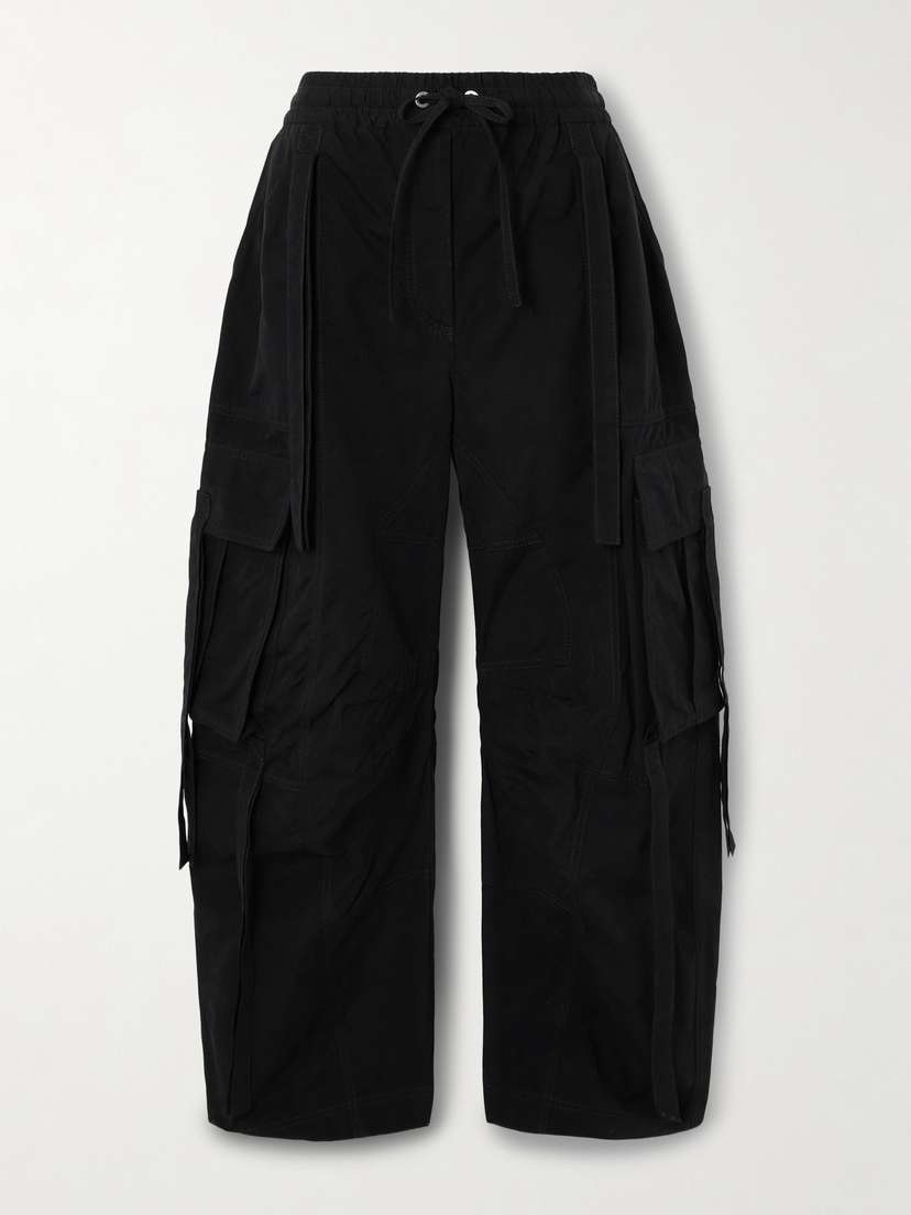 Dolce & Gabbana Tie-detailed Waxed-faille Cargo Pants