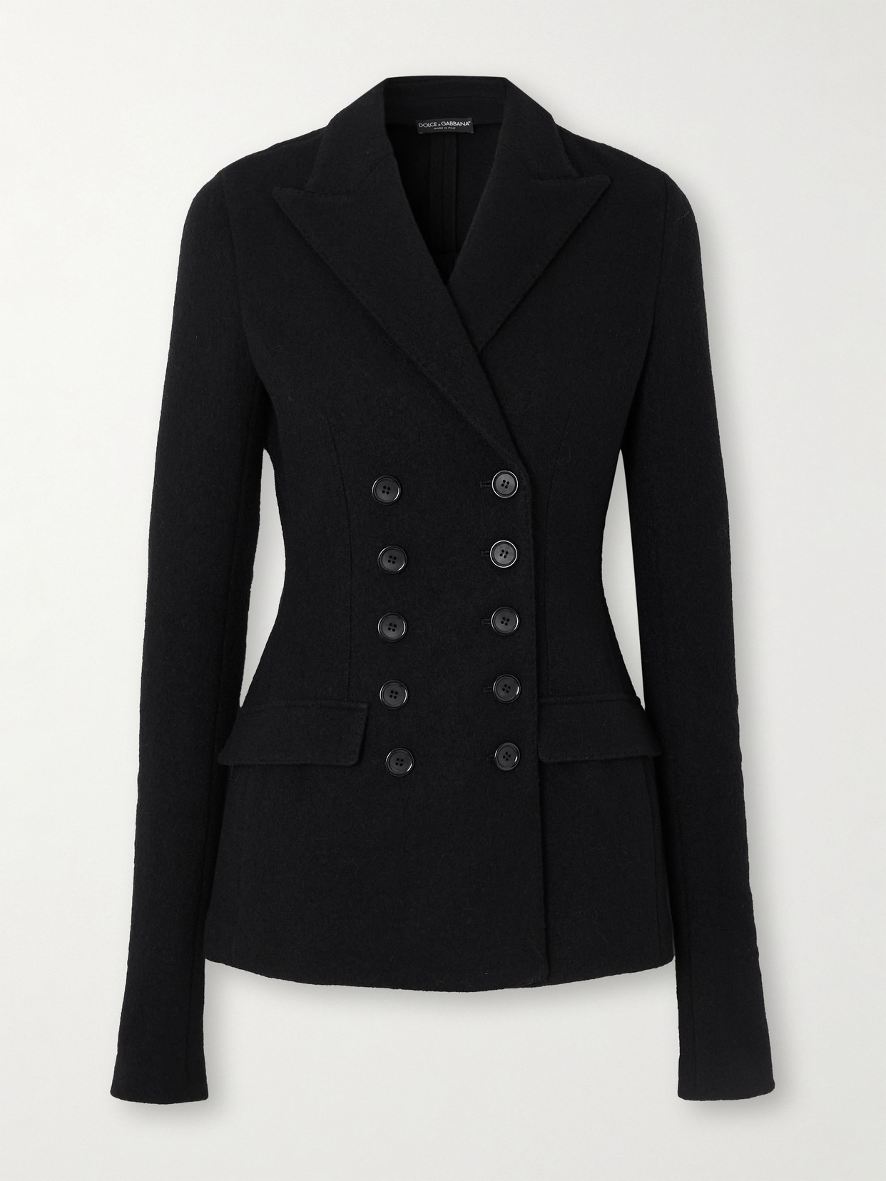 Dolce & Gabbana Double-breasted Wool Blazer In Black