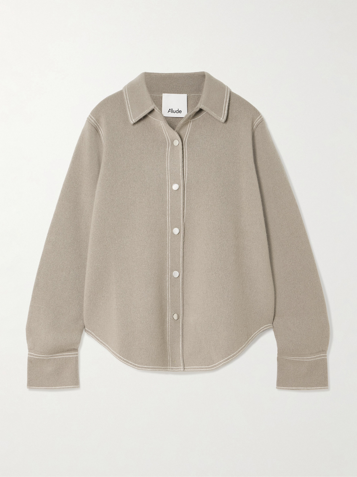 Allude Wool And Cashmere-blend Shirt In Neutral