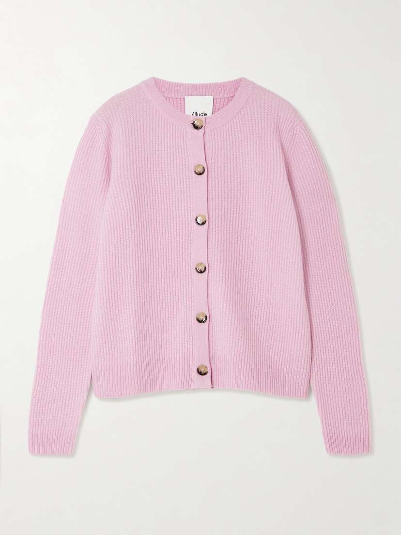 Allude Ribbed Cashmere And Silk-blend Cardigan