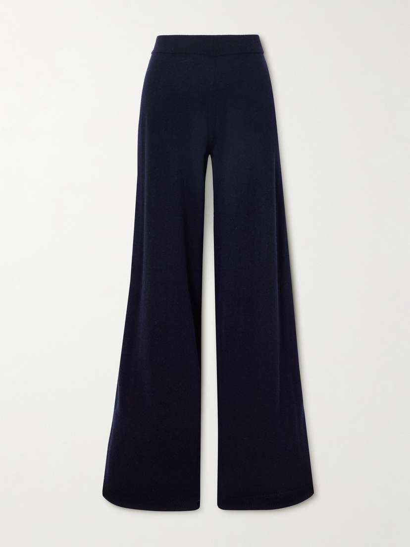 Allude Wool And Cashmere Wide-leg Pants