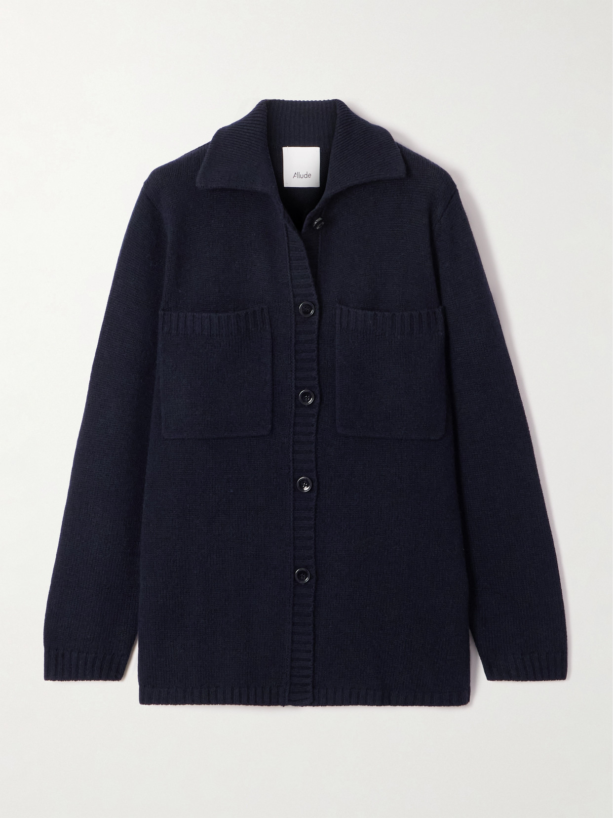 Allude Wool And Cashmere-blend Cardigan In Blue