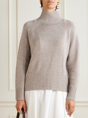 Allude Ribbed wool and cashmere-blend turtleneck sweater