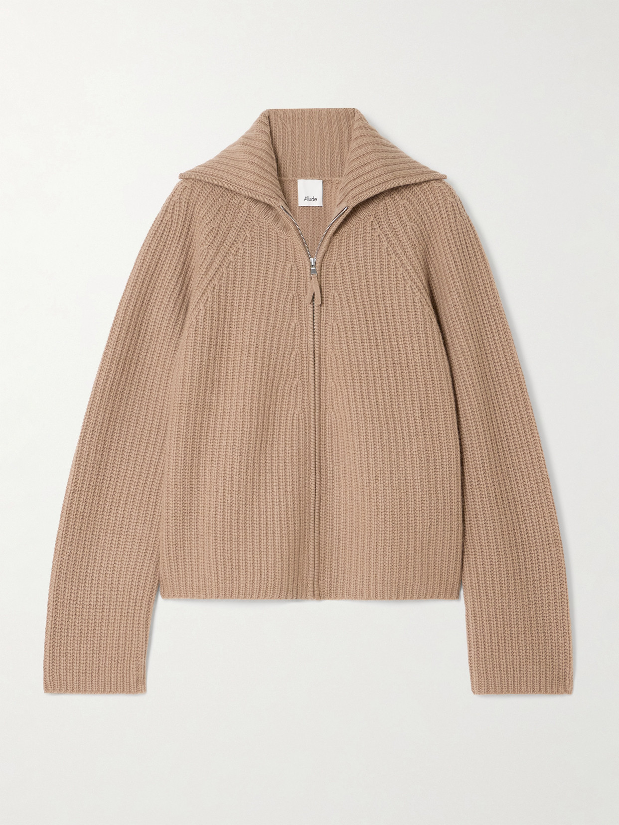 Allude Ribbed Wool And Cashmere-blend Cardigan In Brown