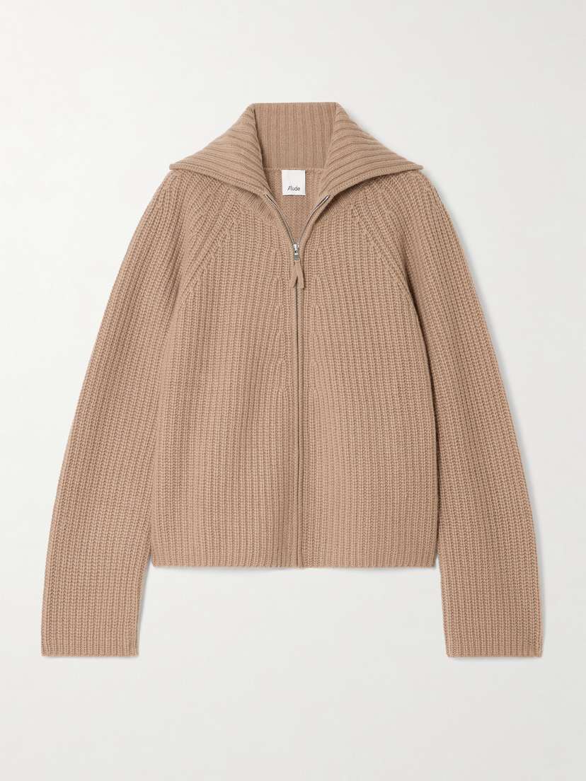 Allude Ribbed Wool And Cashmere-blend Cardigan