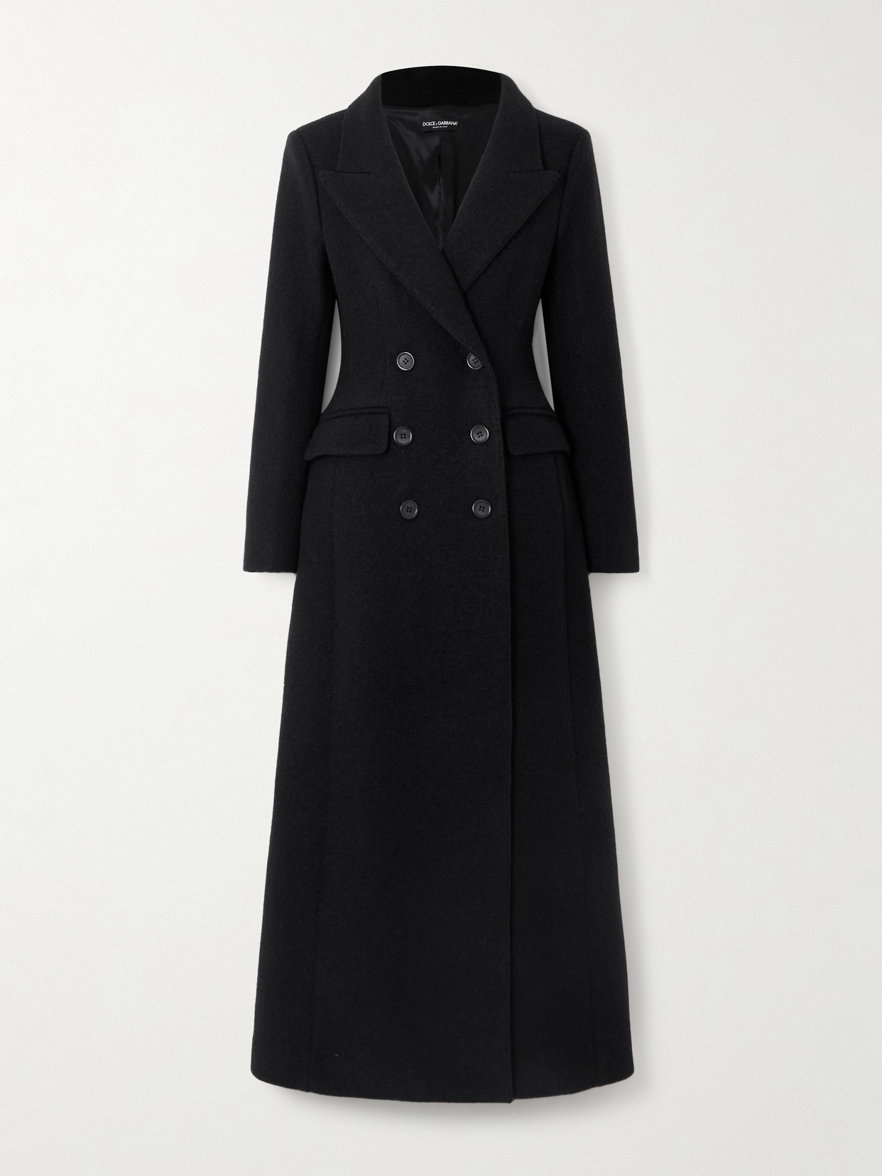 Dolce & Gabbana Double-breasted Coat In Black
