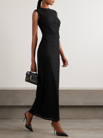 Stella McCartney Ruched stretch recycled-lace maxi dress