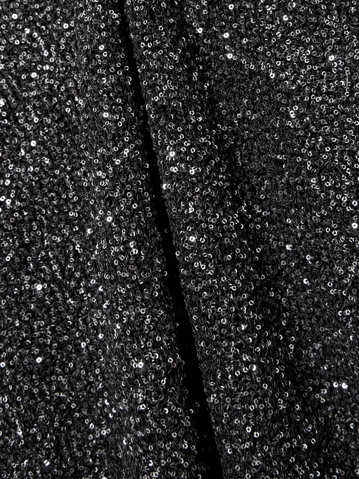 Stella Mccartney Off-the-shoulder Sequined Recycled Knitted Gown In Gray
