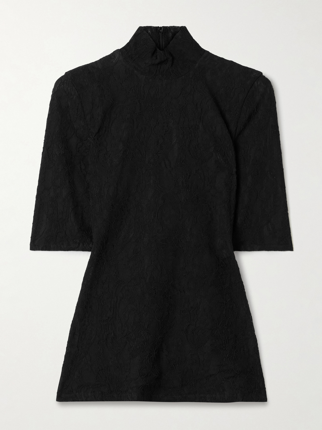 Stella Mccartney Stretch Recycled Corded Lace Top In Black