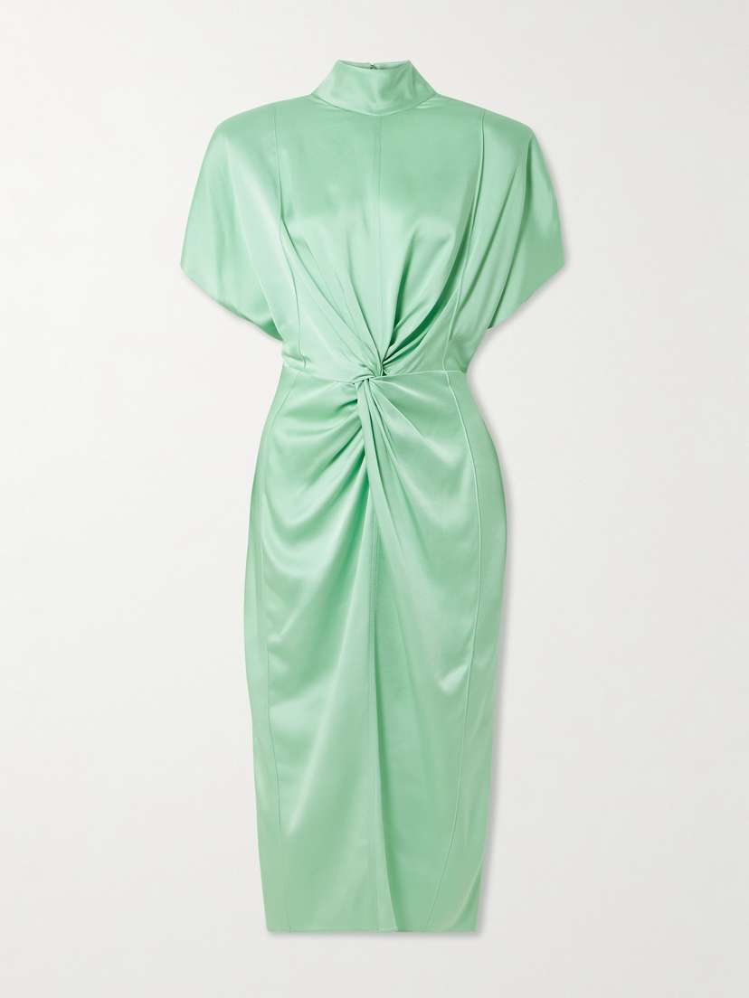 Stella McCartney Twisted Satin Turtleneck Dress