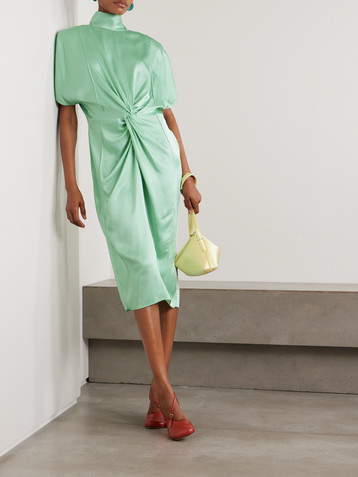 Stella McCartney Twisted satin turtleneck dress