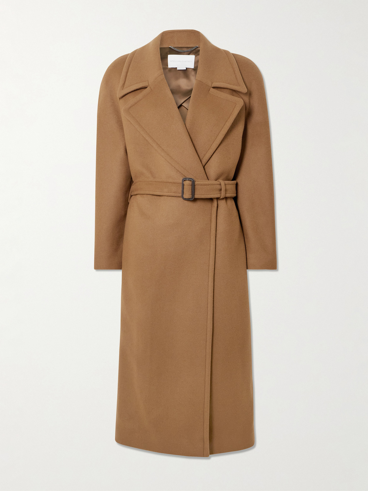 Stella Mccartney Double-breasted Belted Wool Coat In Animal Print