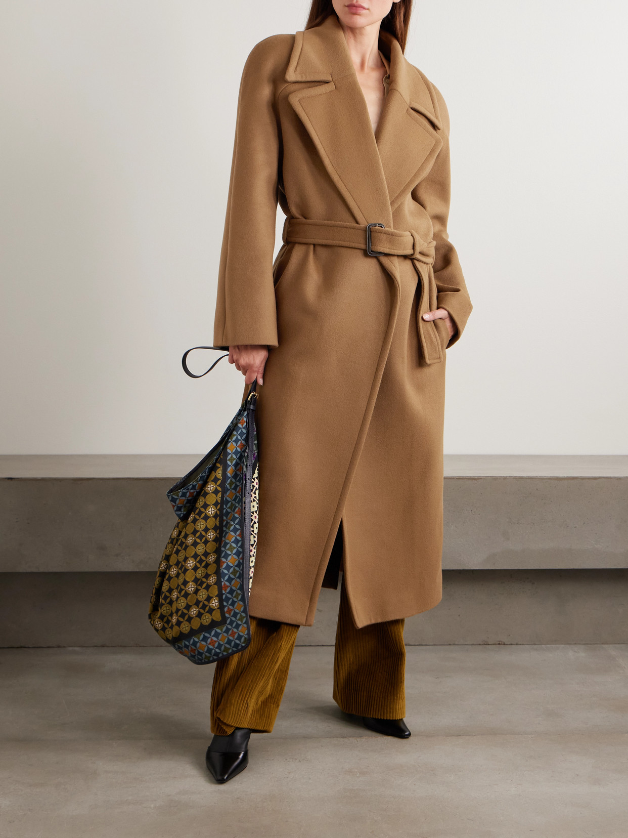 Double-Breasted Belted Coat