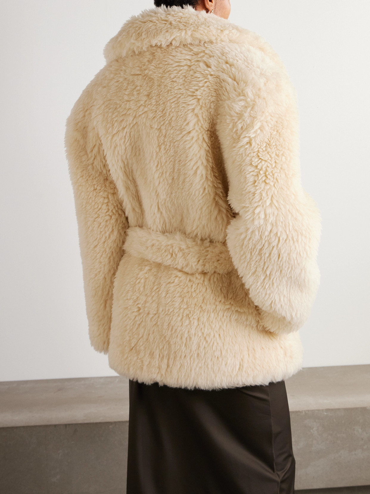 Wool-Blend Fleece Coat