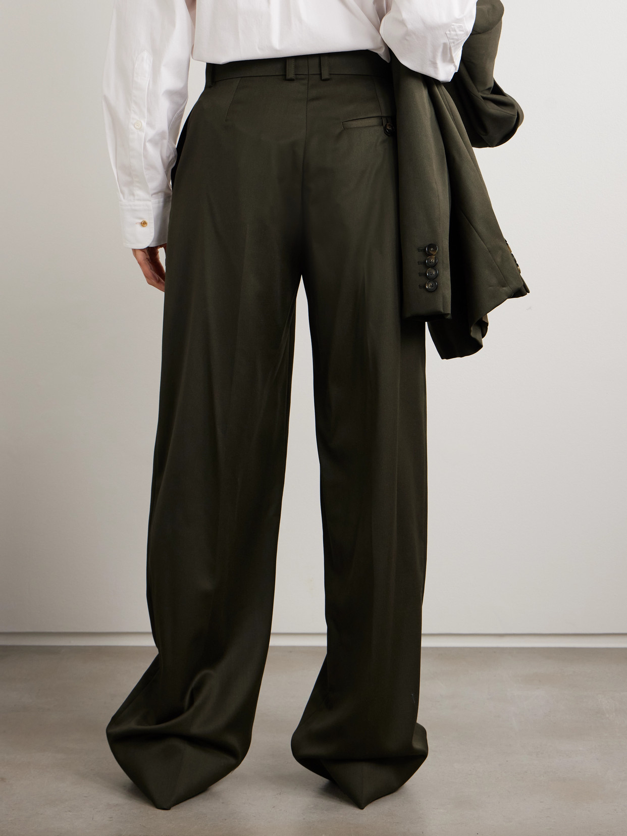 Stella Mccartney Shiny Tailoring Loose Trousers In Green