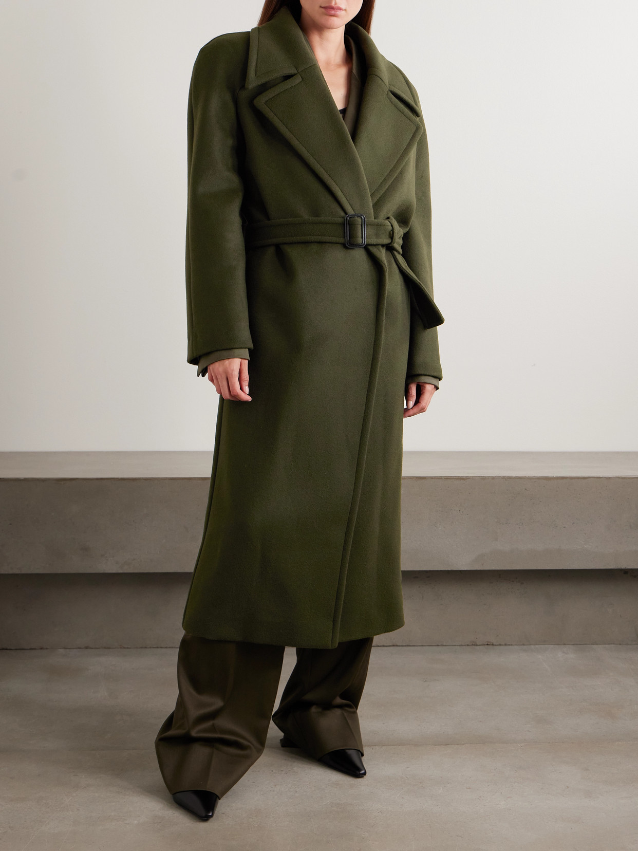 Belted Double-Breasted Coat