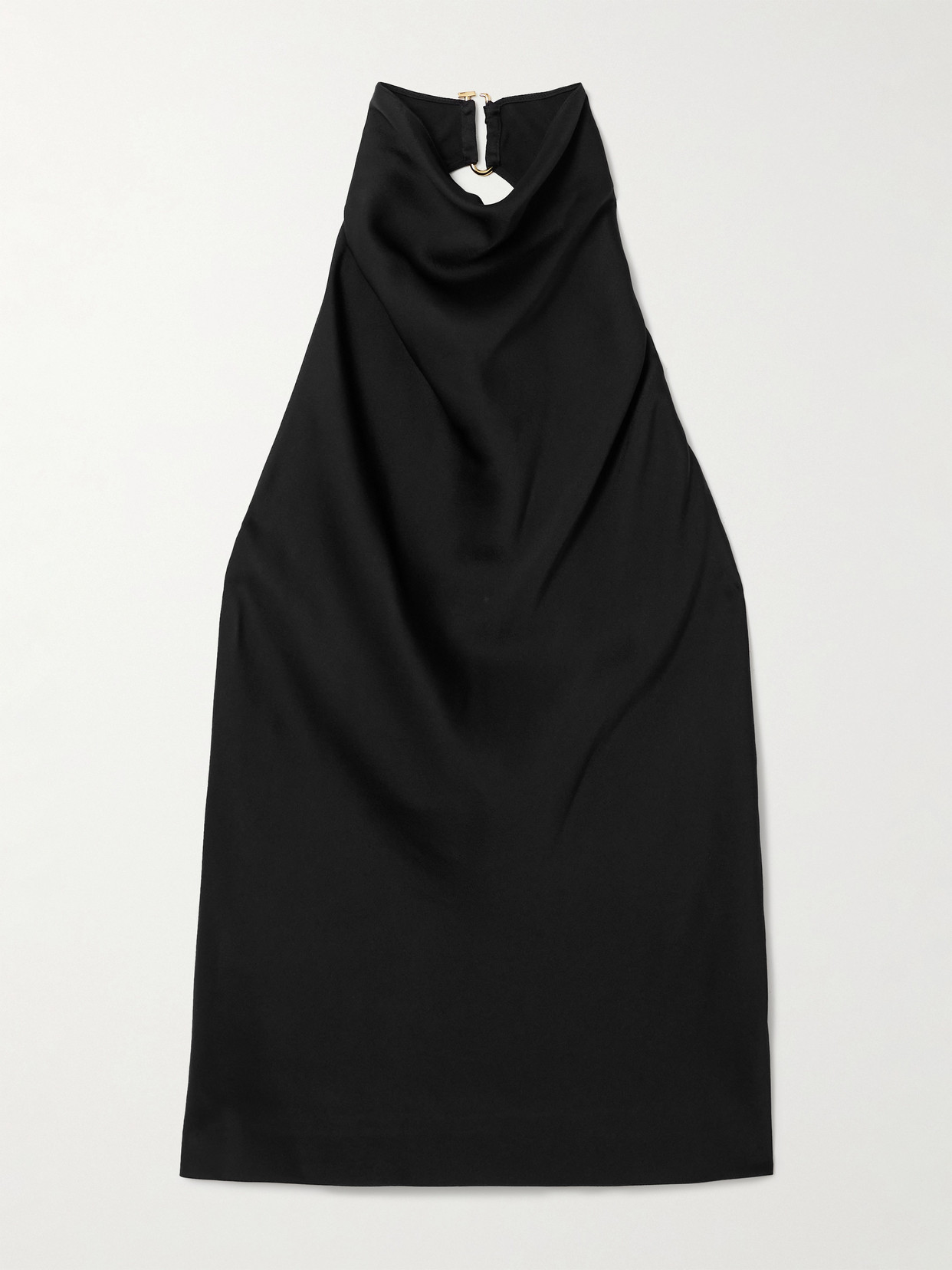 Stella Mccartney Draped Satin Halterneck Top In Black