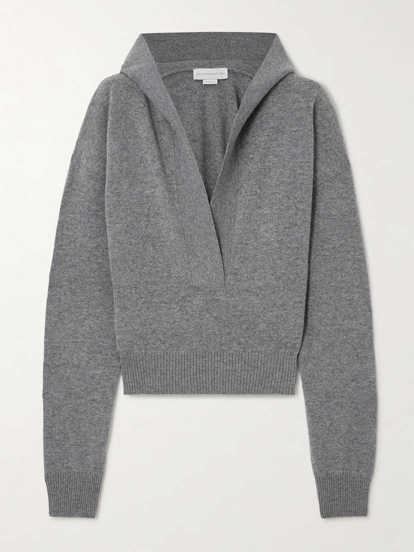 Stella McCartney Cropped Hooded Wool Sweater