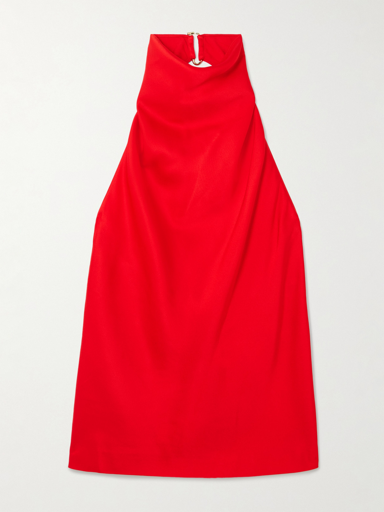 Stella Mccartney Draped Satin Halterneck Top In Red