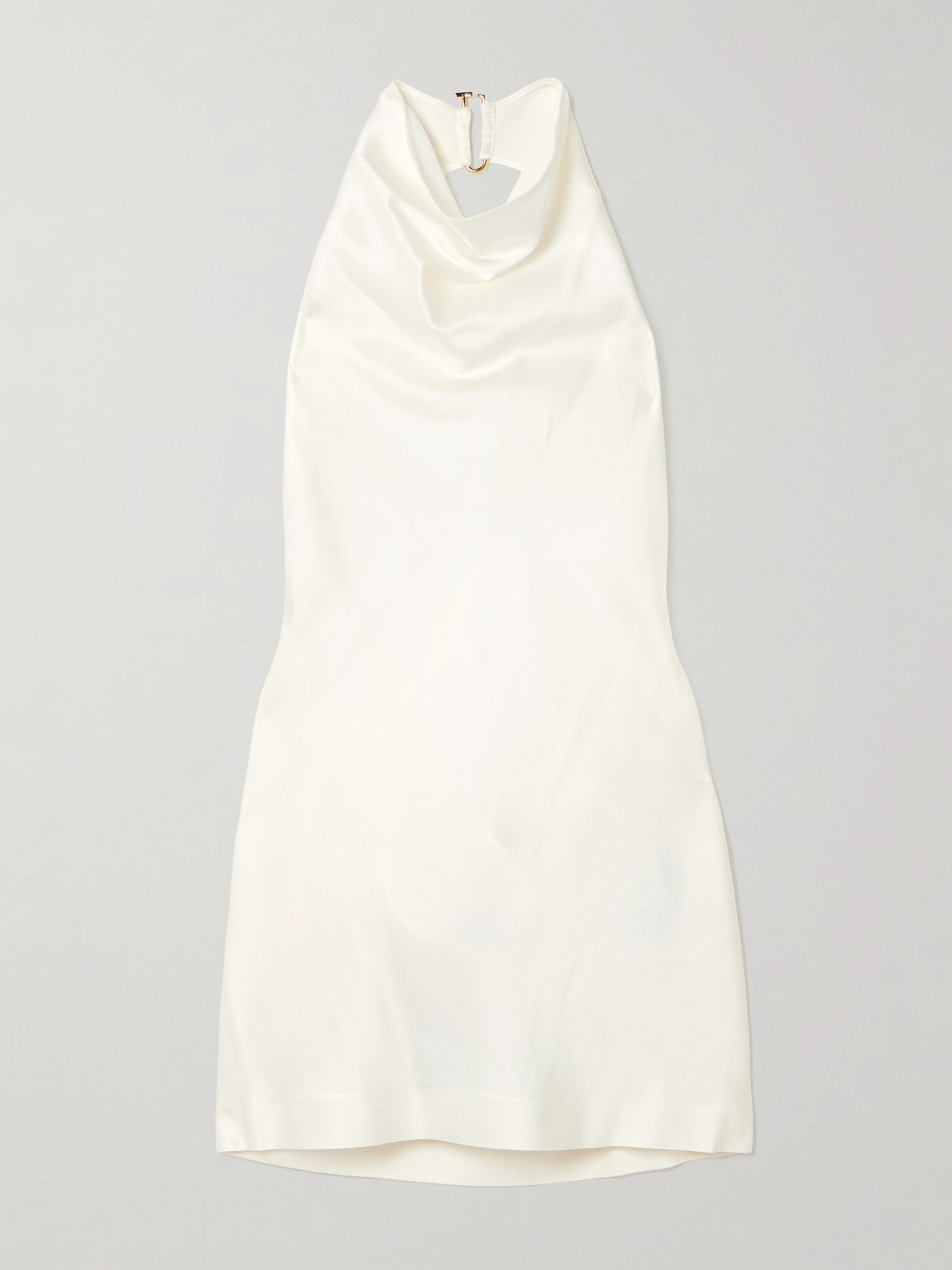 Stella Mccartney Draped Satin Halterneck Top In White