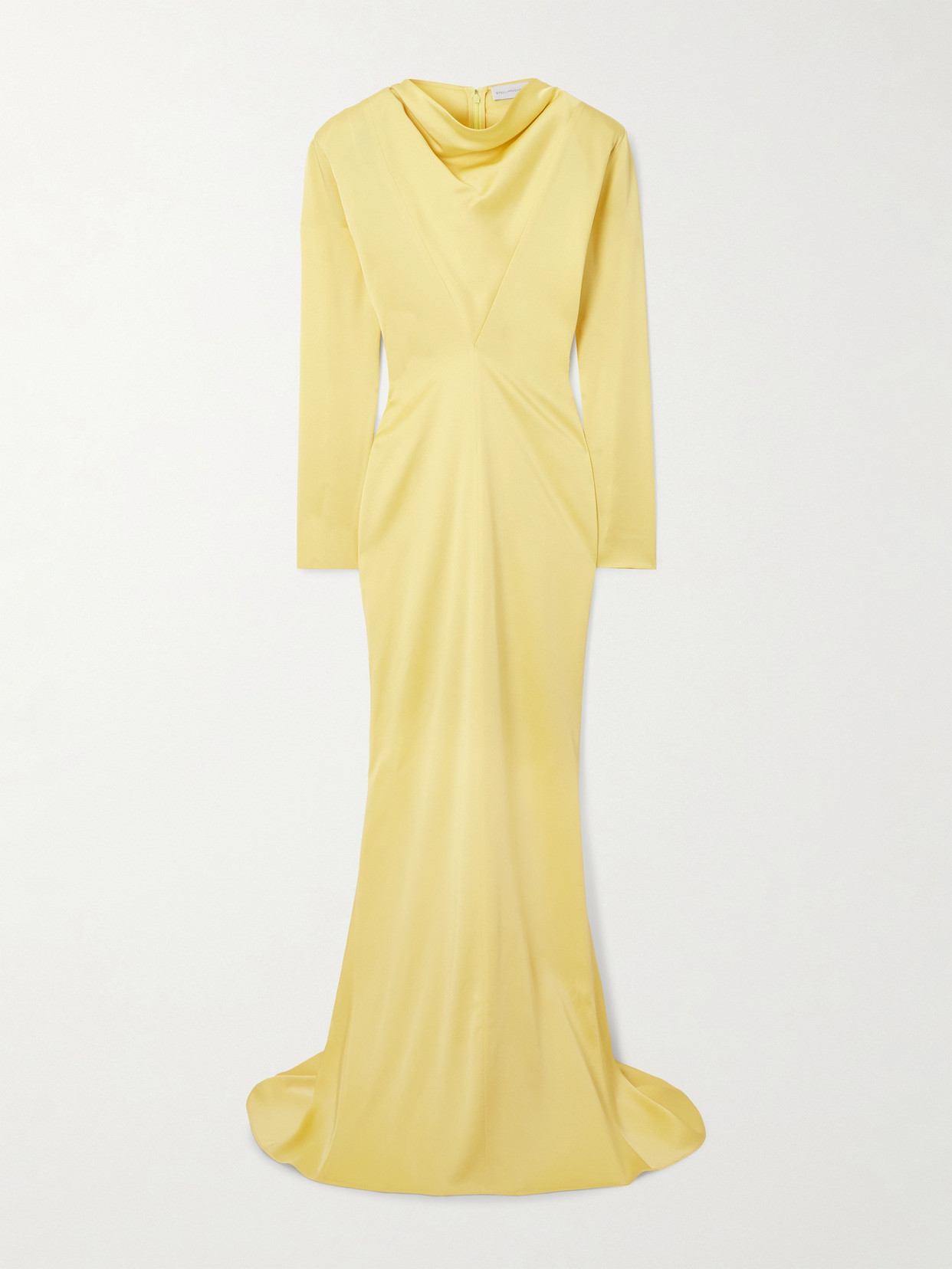 Stella Mccartney Satin Gown In Yellow
