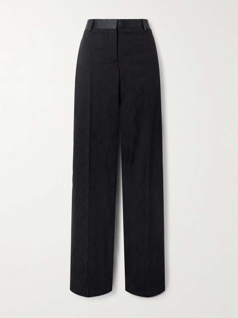 Stella McCartney Satin-trimmed Wool-jjacquard Pants