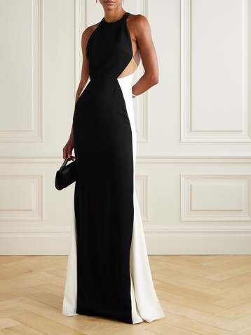 Stella McCartney Miracle organza-trimmed two-tone crepe gown