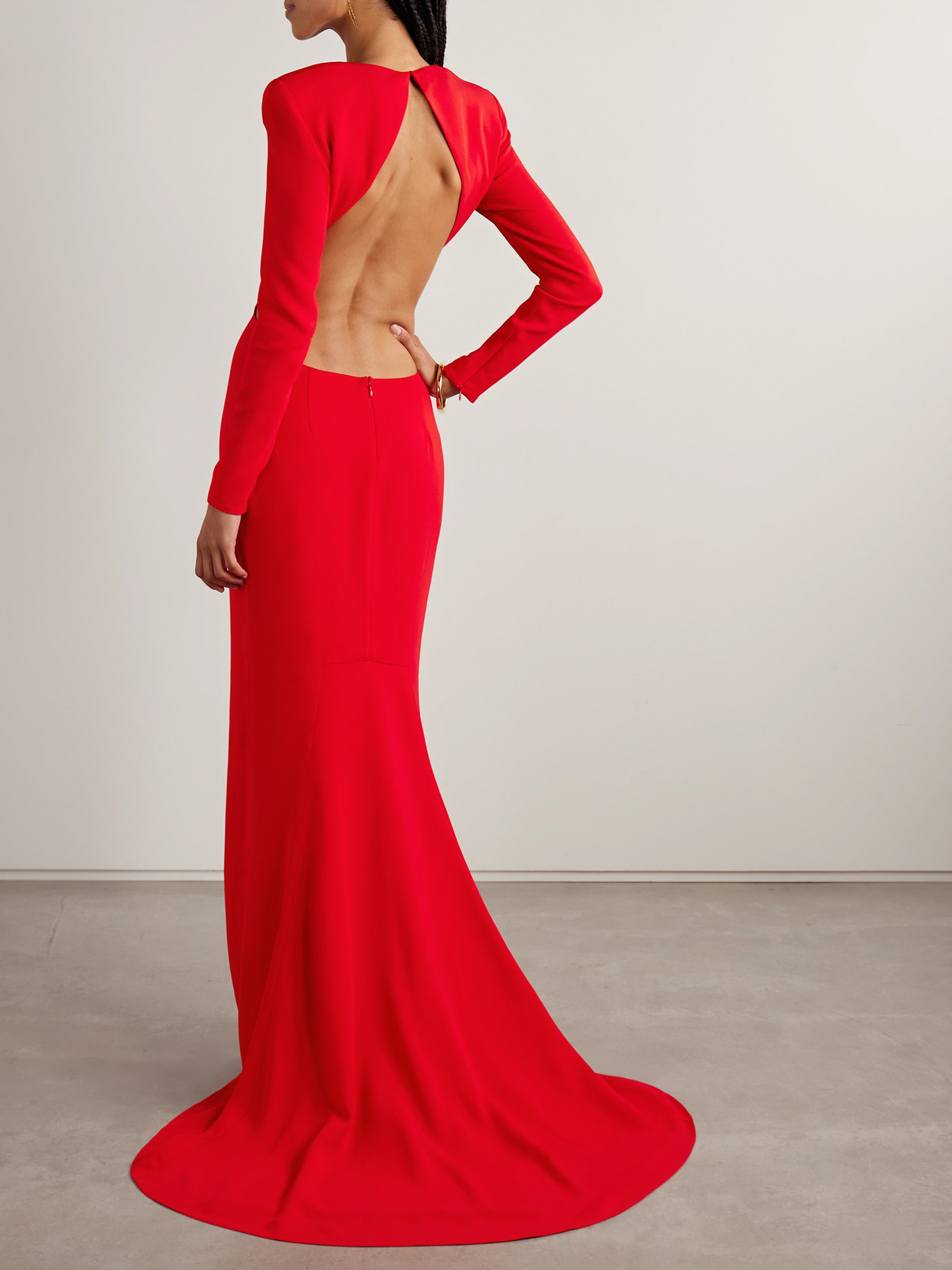 Stella Mccartney Open-back Crepe Gown In Red