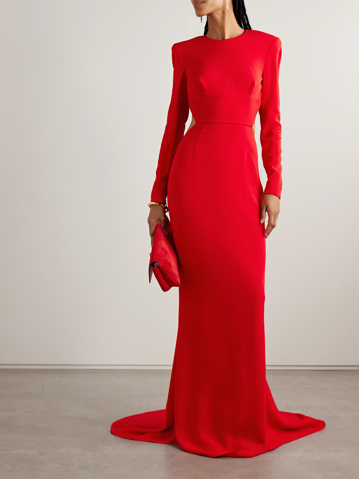 Stella Mccartney Open-back Crepe Gown In Red