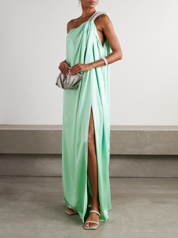 Stella McCartney Embellished draped satin gown