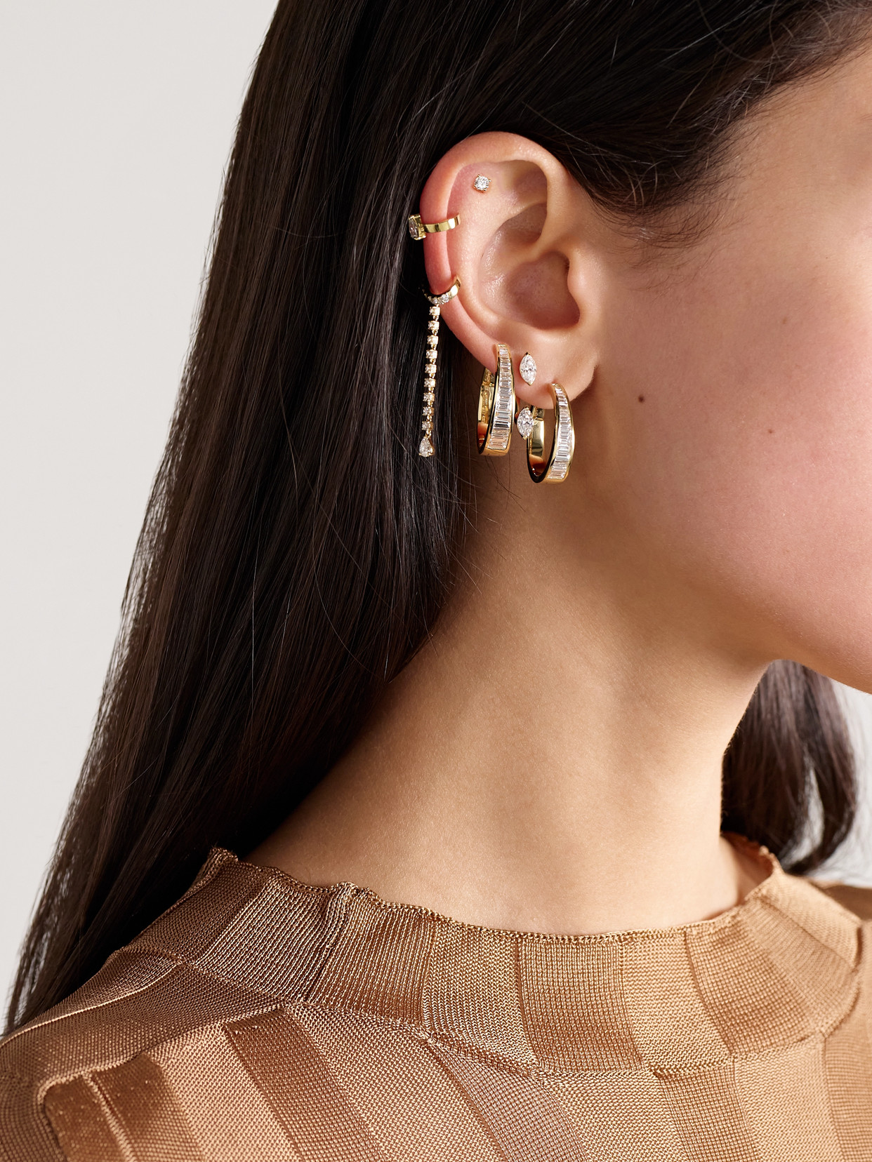 Anita Ko Meryl 18-karat Gold Diamond Hoop Earrings