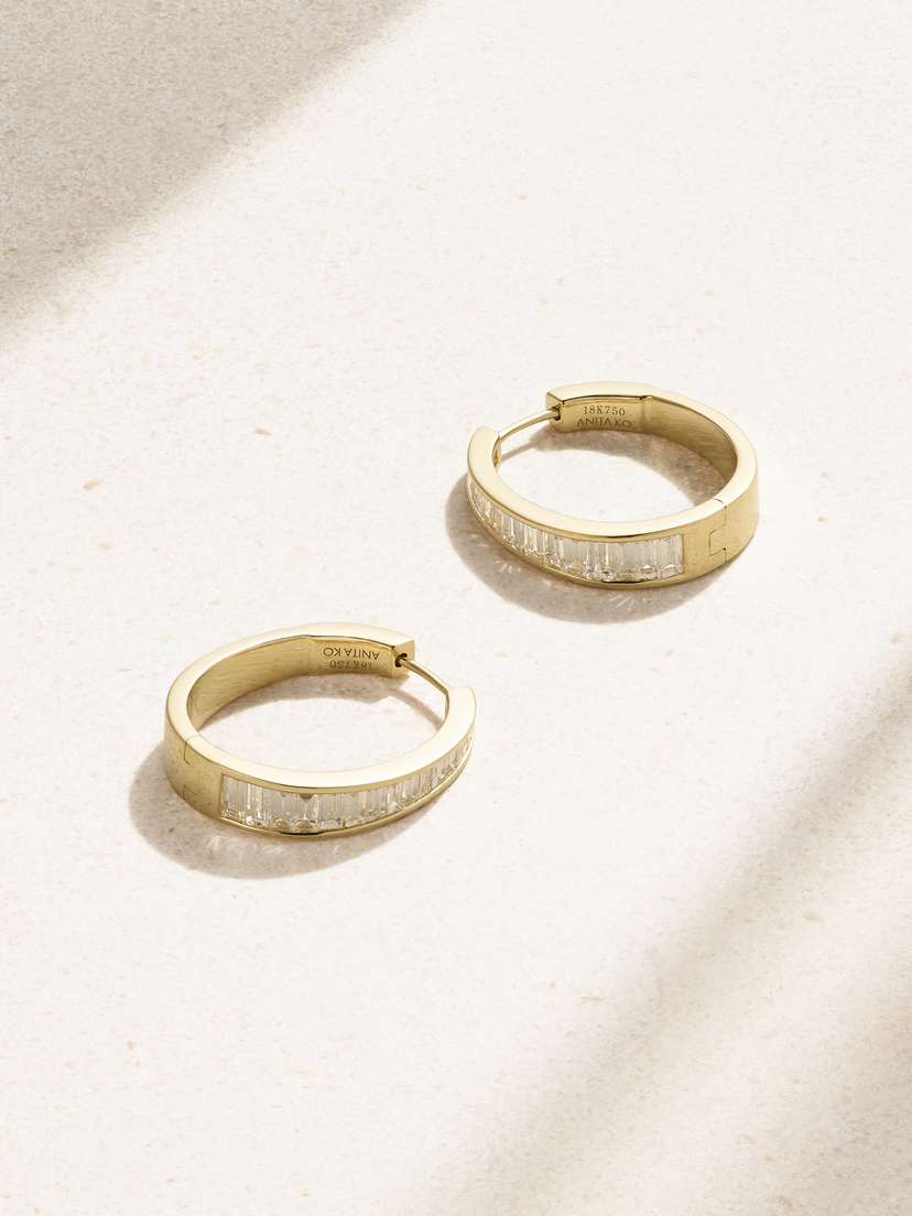 Anita Ko Meryl 18-karat Gold Diamond Hoop Earrings