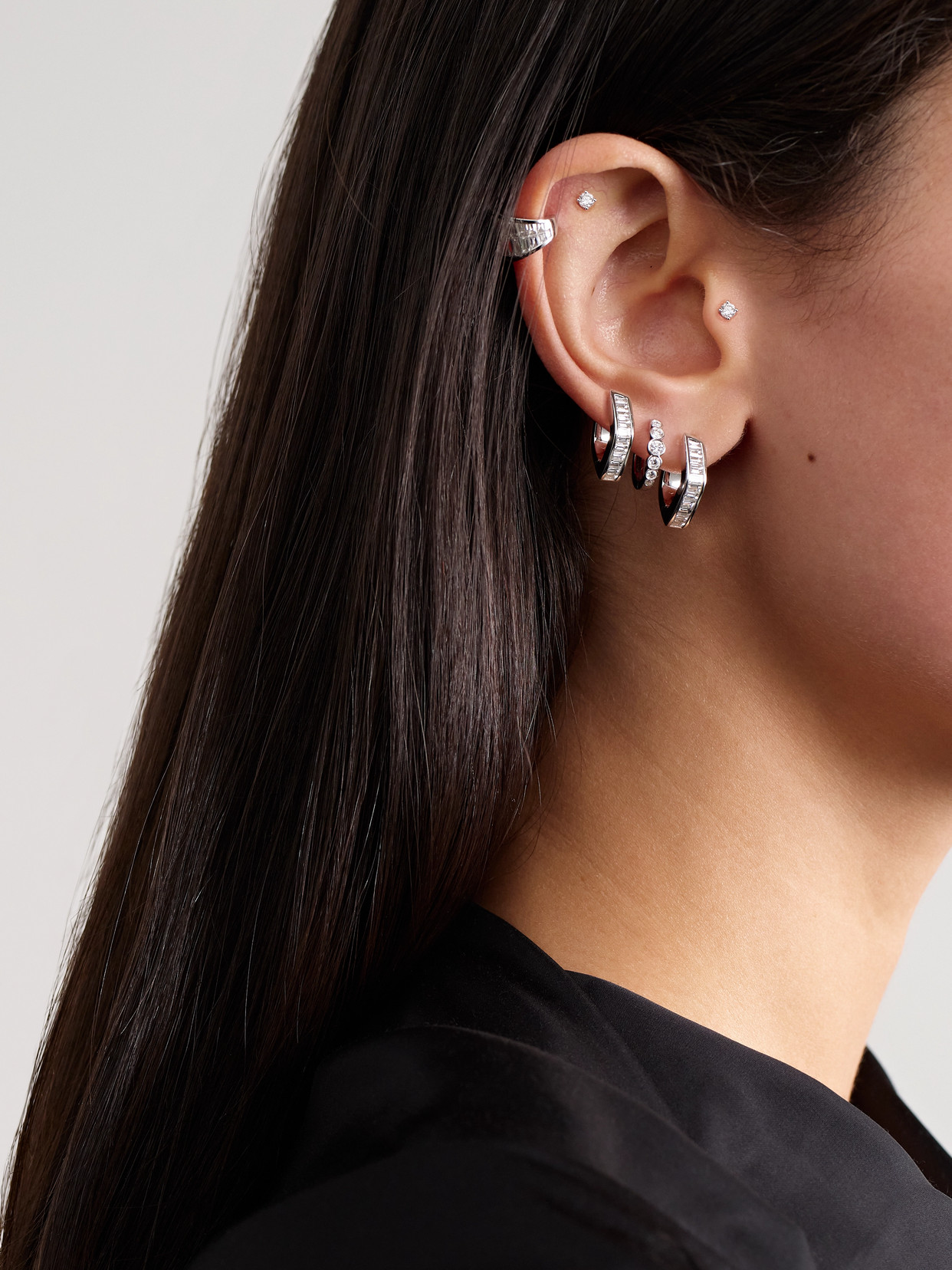 Anita Ko Georgie 18-karat White Gold Diamond Hoop Earrings