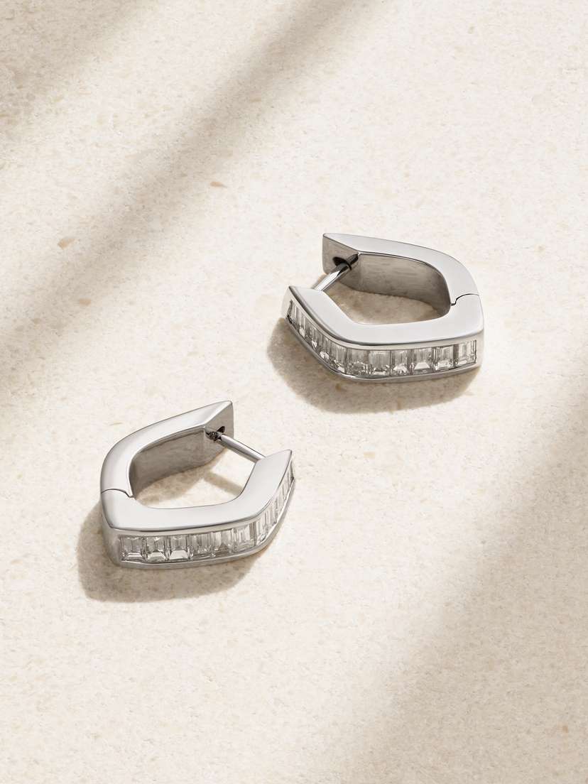 Anita Ko Georgie 18-karat White Gold Diamond Hoop Earrings