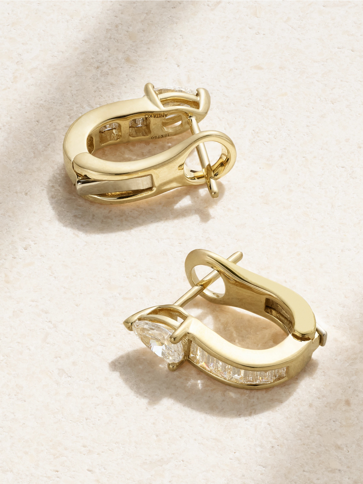 Anita Ko Saturn 18-karat Gold Diamond Hoop Earrings