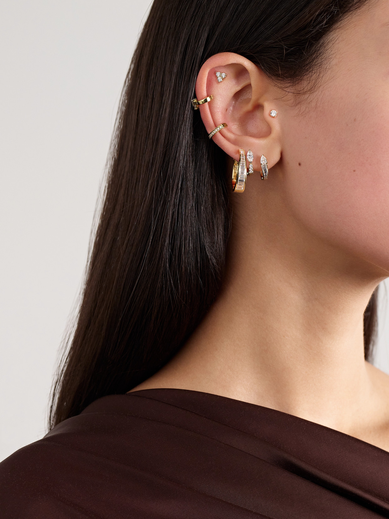 Anita Ko Saturn 18-karat Gold Diamond Hoop Earrings