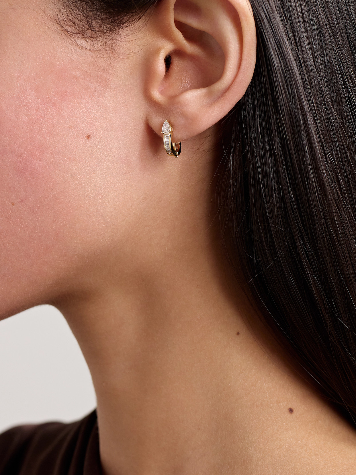 Anita Ko Saturn 18-karat Gold Diamond Hoop Earrings