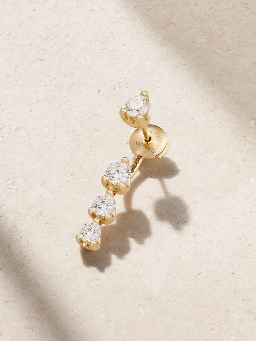 Anita Ko Large Orbit 18-karat Gold Diamond Single Earring